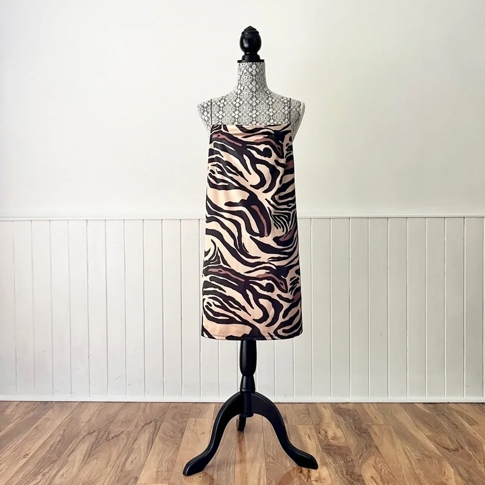 Zara Animal Print Slip Dress Size M - Picture 15 of 15